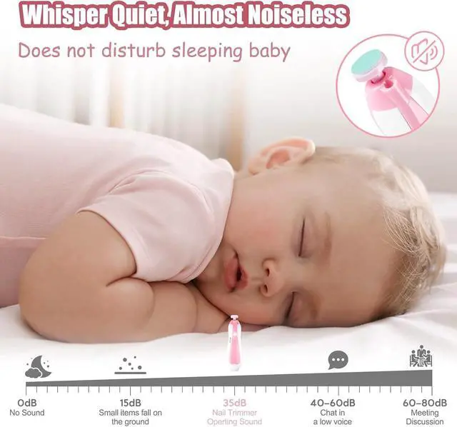 Alt view image 3 of 7 - Baby Nail Trimmer Electric-12 in 1 Baby Nail Clippers Safe Baby Nail File Kit with a Nail Clipper, Scissor, Tweezers, and Nail Files