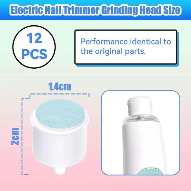 Alt view image 2 of 6 - Replacement Pads Compatible with Frida Baby Electric Nail Buffer, 12 Pieces Baby Nail Trimmer Pads Grinding Heads Suits to Newborn and Adults (6-12, 12+ Months)