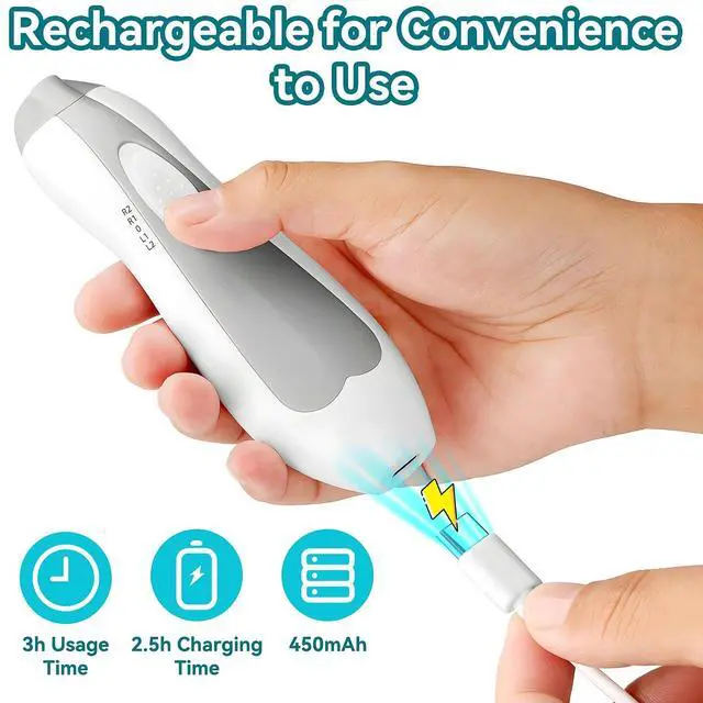 Alt view image 2 of 7 - Baby Nail Trimmer Electric, 6 in 1 Rechargeable Baby Nail Clippers Manicure Set Grooming Kit for Toddler Infant or Adults (Grey)