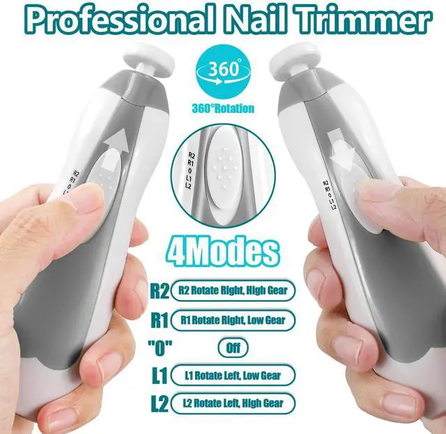 Alt view image 4 of 7 - Baby Nail Trimmer Electric, 6 in 1 Rechargeable Baby Nail Clippers Manicure Set Grooming Kit for Toddler Infant or Adults (Grey)