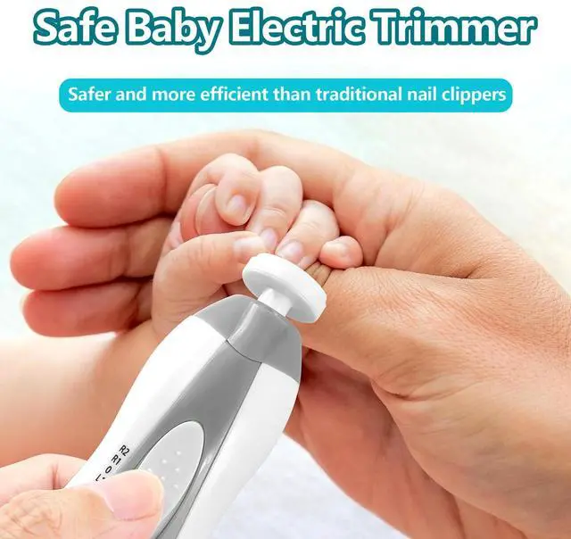 Alt view image 7 of 7 - Baby Nail Trimmer Electric, 6 in 1 Rechargeable Baby Nail Clippers Manicure Set Grooming Kit for Toddler Infant or Adults (Grey)