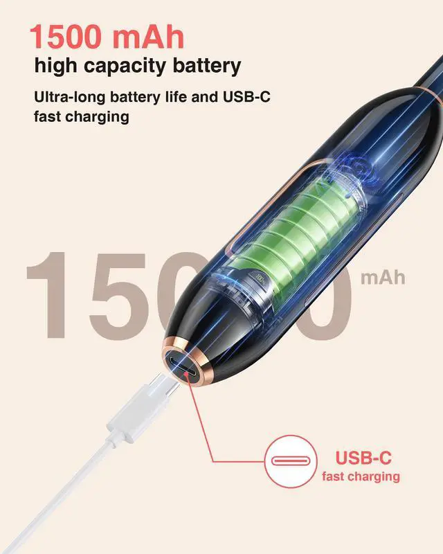Alt view image 6 of 7 - 2-in-1 Nail Drill Electric Nail File with Makeup Brush Cleaner Machine (No Bowl), 1500 mAh Battery, Ultra Low Noise, Portable and Rechargeable for Travel & Home