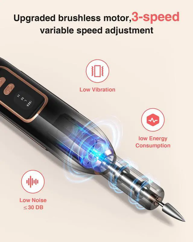 Alt view image 4 of 7 - 2-in-1 Nail Drill Electric Nail File with Makeup Brush Cleaner Machine (No Bowl), 1500 mAh Battery, Ultra Low Noise, Portable and Rechargeable for Travel & Home
