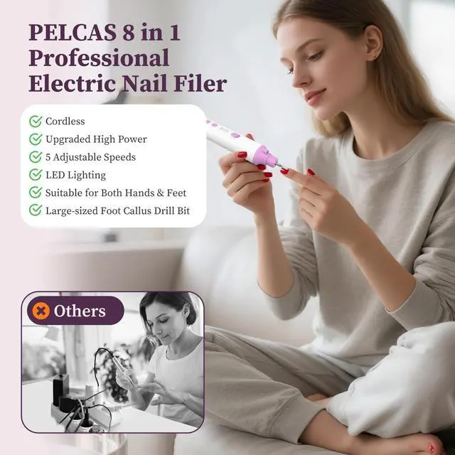 Alt view image 4 of 7 - Toenail Grinder for Thick Toenails 8 in 1 Manicure & Pedicure Kit