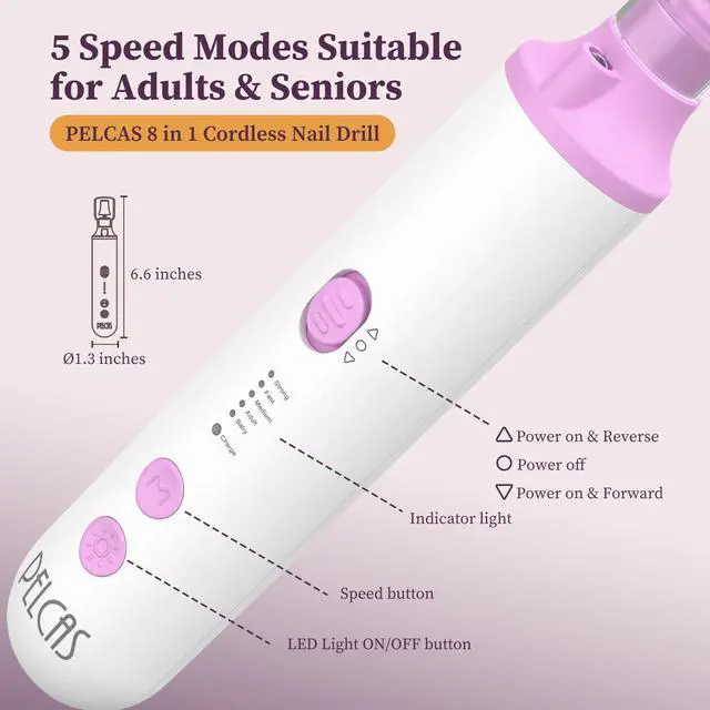 Alt view image 7 of 7 - Toenail Grinder for Thick Toenails 8 in 1 Manicure & Pedicure Kit