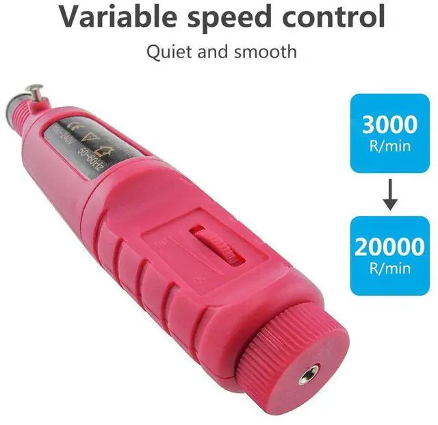 Alt view image 4 of 7 - Portable Electric Nail Drill Set Pen Sander Polish Machine Acrylic Gel Removal Manicure Filer Kit with 6 Nail Drill Bits Pedicure Efile Rotary Carver Nail Art Tools