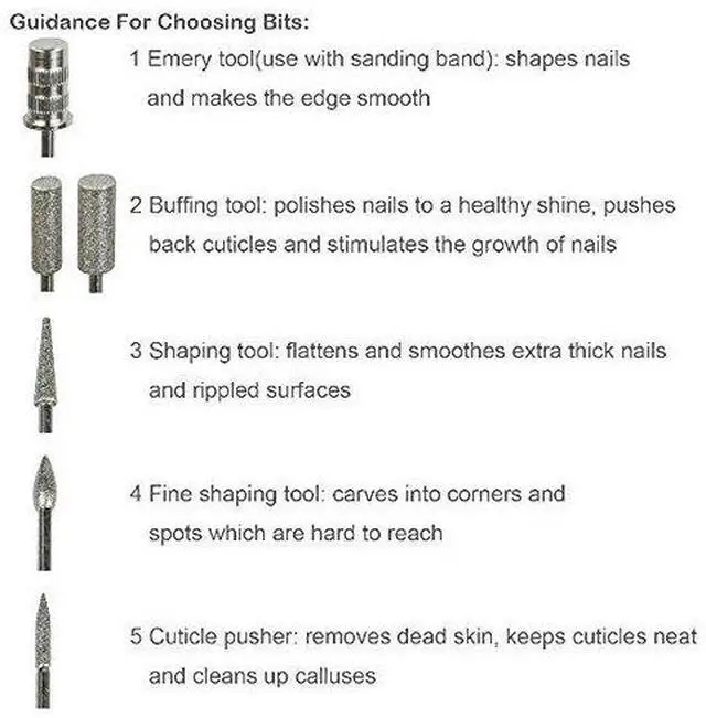 Alt view image 7 of 7 - Portable Electric Nail Drill Set Pen Sander Polish Machine Acrylic Gel Removal Manicure Filer Kit with 6 Nail Drill Bits Pedicure Efile Rotary Carver Nail Art Tools