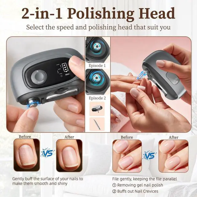 Alt view image 2 of 7 - Electric Nail Clipper Adjustable Width, LED Light, Smart Nail File,Black