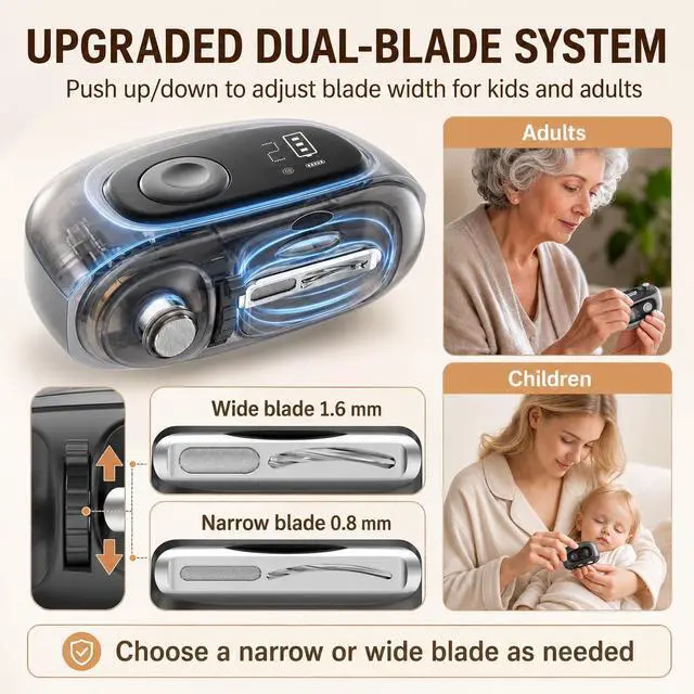 Alt view image 3 of 7 - Electric Nail Clipper Adjustable Width, LED Light, Smart Nail File,Black
