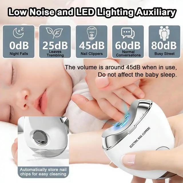 Alt view image 5 of 7 - Electric Nail Clipper, 2026 NEW Improved Nail Clippers Set, Includes an Automatic 4-in-1 Nail Clippers (with LED Light & Storage Box), an Oblique Nail Clippers, Ideal for All Your Nail Care Needs