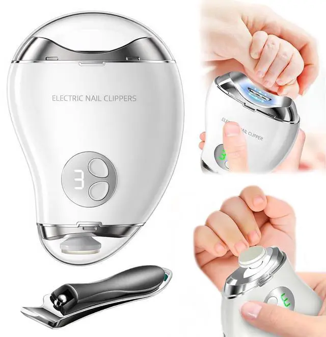 Main image of Electric Nail Clipper, 2026 NEW Improved Nail Clippers Set, Includes an Automatic 4-in-1 Nail Clippers (with LED Light & Storage Box), an Oblique Nail Clippers, Ideal for All Your Nail Care Needs