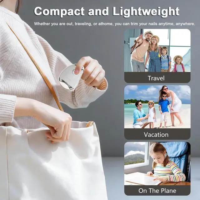 Alt view image 7 of 7 - Electric Nail Clipper, 2026 NEW Improved Nail Clippers Set, Includes an Automatic 4-in-1 Nail Clippers (with LED Light & Storage Box), an Oblique Nail Clippers, Ideal for All Your Nail Care Needs