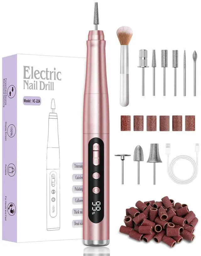Main image of Cordless Nail Drill 35000RPM , Rechargeable Nail File LCD Display