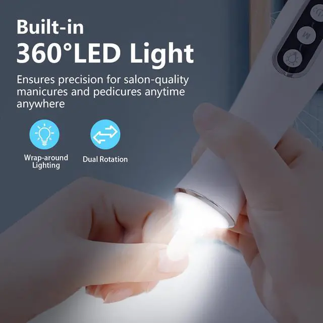 Alt view image 6 of 7 - Electric Nail File Drill Cordless 2000 mAh Rechargeable 10-Speed Nail Filer