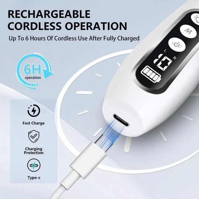 Alt view image 3 of 7 - Electric Nail File Drill Cordless 2000 mAh Rechargeable 10-Speed Nail Filer