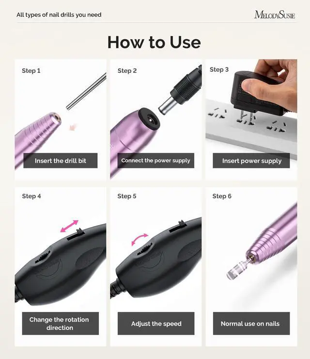 Alt view image 5 of 7 - PC120B Pen Nail Drill with Compact AC Adapter Kit