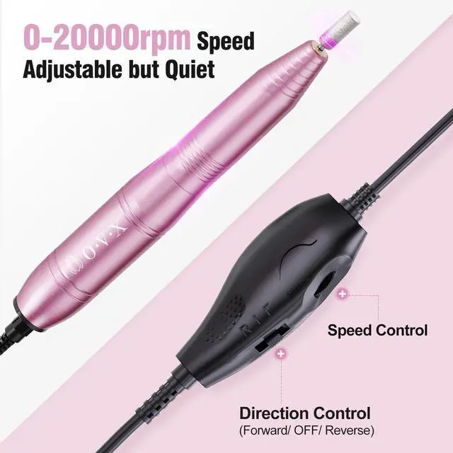 Alt view image 4 of 7 - Portable Electric Nail Drill Machine, Professional 20000 RPM USB Manicure Pedicure Drills for Acrylic Nails Gel Polishing Shape Tools