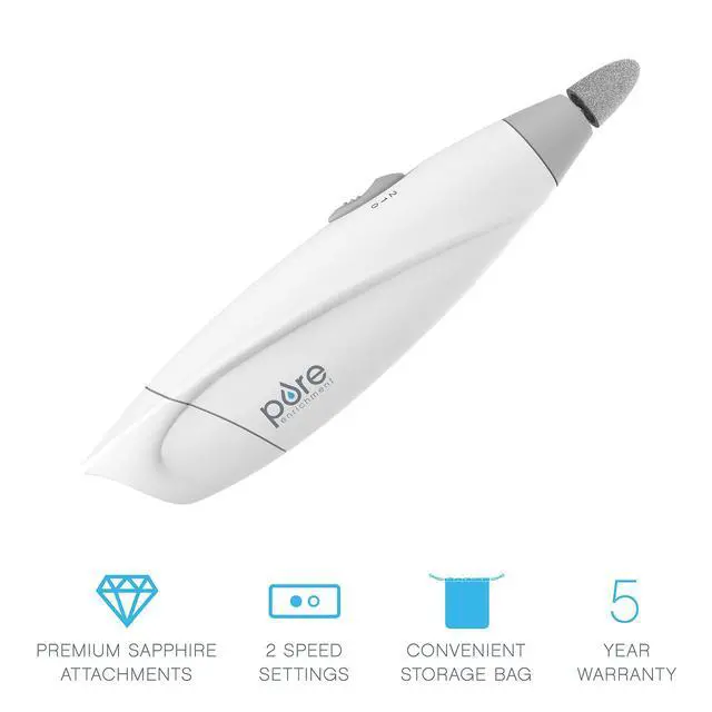 Alt view image 2 of 7 - Express Cordless Manicure and Pedicure System, Portable, Battery Powered Nail File with 5 Interchangeable Attachments, 2 Speeds and Storage Bag for Travel & Home