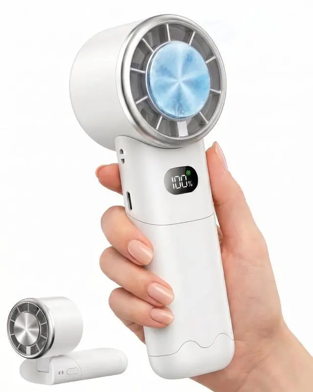 Main image of Handheld Fan, Portable Fan with 1-199 Adjustable Speed, Turbo Strong Airflow Hand Fan, USB-C Rechargeable 3600mAh Foldable Personal Fan for Travel Outdoor Concert Makeup