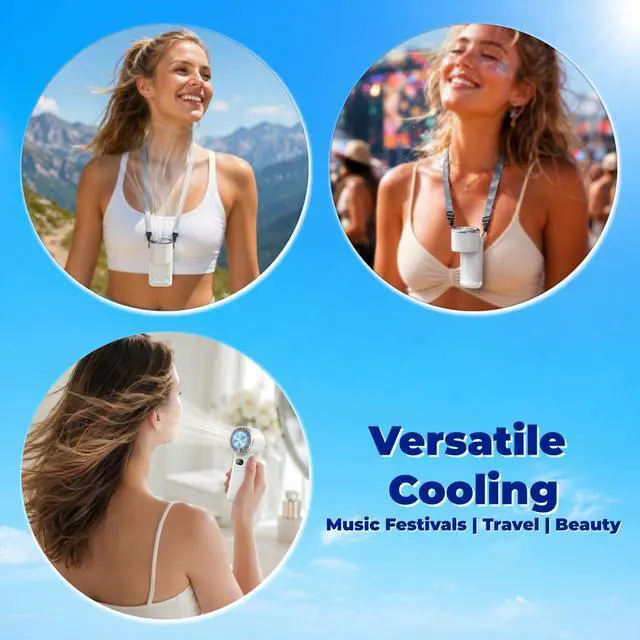 Alt view image 7 of 7 - Handheld Fan, Portable Fan with 1-199 Adjustable Speed, Turbo Strong Airflow Hand Fan, USB-C Rechargeable 3600mAh Foldable Personal Fan for Travel Outdoor Concert Makeup