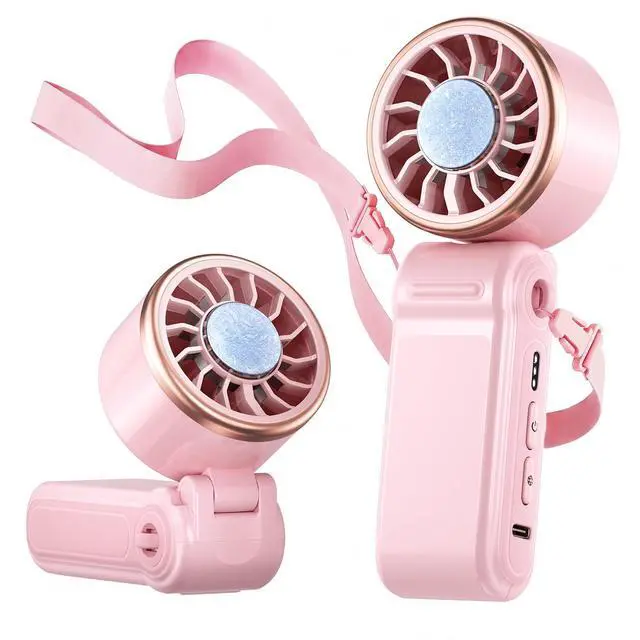 Main image of Mini Portable Fan with Ice Cooling, Lightweight Handheld Pocket Turbo Fan Rechargeable, 3 Speed, Foldable Personal Hand Fan for Travel, Beach Vacation, Women Girls (Pink)