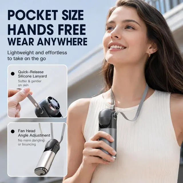 Alt view image 2 of 7 - 2026 Powerful Mini Handheld Fan with Ice Cooling Plate, 17500RPM Turbo Portable Fan, Pocket Size Rechargeable Fan with 100 Speeds, Metal Body, 180° Adjustable Head for Outdoor TravelGunmetal Black