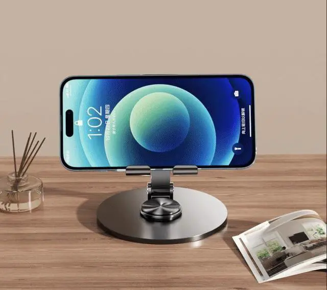 Alt view image 3 of 4 - Multi-Angel Adjustable 360° Rotation Metal Phone Stand