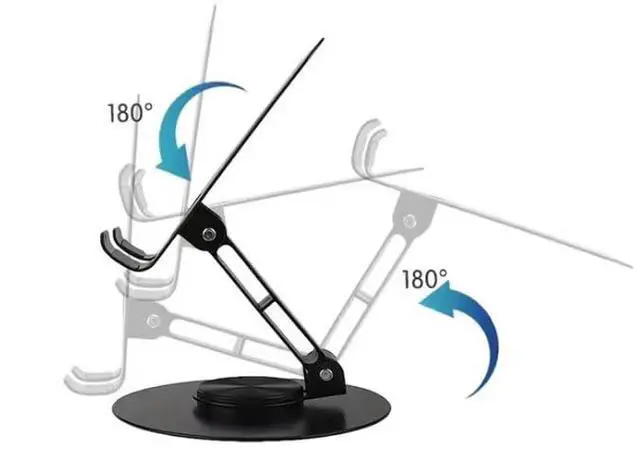 Alt view image 4 of 4 - Multi-Angel Adjustable 360° Rotation Metal Phone Stand