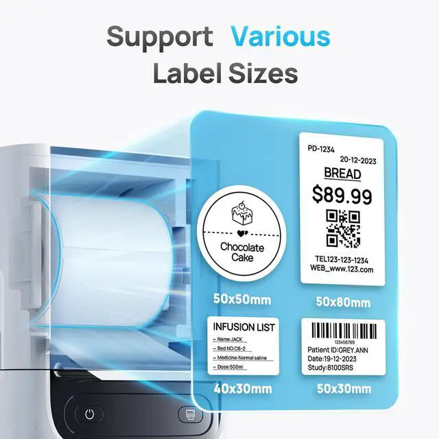 Alt view image 2 of 7 - PM220S Label Maker Machine with Tape, Bluetooth Label Maker, Pearl