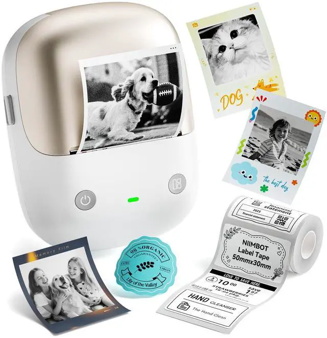 Main image of B2 Pro Label Maker Machine with Tape, Supports Photo Printing, Gold