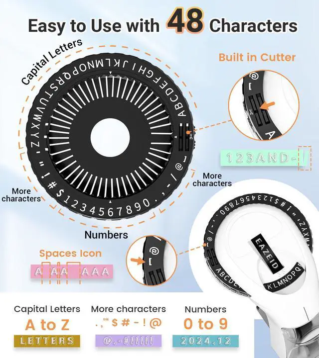 Alt view image 3 of 7 - Embossing Label Maker Machine, Vintage 3D Embossed Label Maker with 10-Roll Color Waterproof Tapes, Retro Manual Embosser for Scrapbook Supplies, Junk Journal Kit, Home Office DIY Crafting