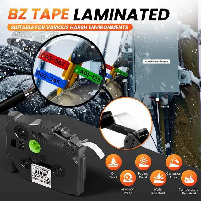 Alt view image 3 of 7 - Label Maker Machine with Tapes, E1000 Industrial Cable Wire Labeler
