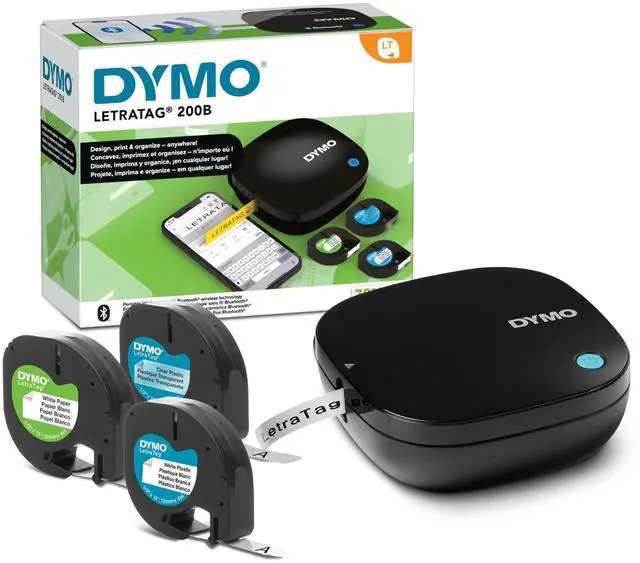 Main image of LetraTag 200B Bluetooth Compact Label Maker, Value Pack, Wireless Connection to iOS and Android, Includes 3 Assorted Label Tapes