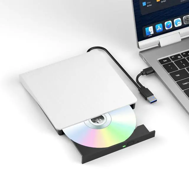 Main image of White External Blu-ray Drives, Portable 3D Bluray Burner External
