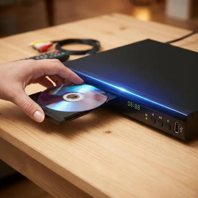 Alt view image 7 of 7 - Blu Ray DVD Player, 1080P Home Theater Disc System, Play All DVDs and Region A 1 Blu-Rays, Support Max 128G USB Flash Drive + HDMI/AV/Coaxial Output + Built-in PAL/NTSC with HDMI/AV Cable