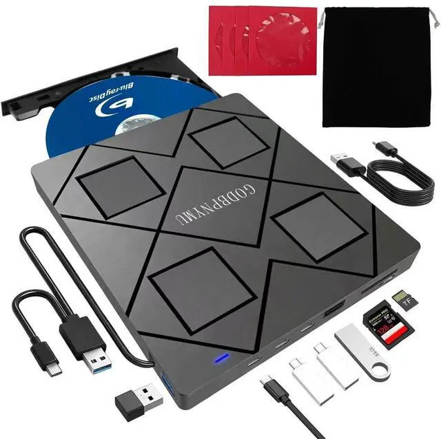 Main image of 8-in-1 External Blu-ray Drive, USB-C Hub & Card Reader for Laptop