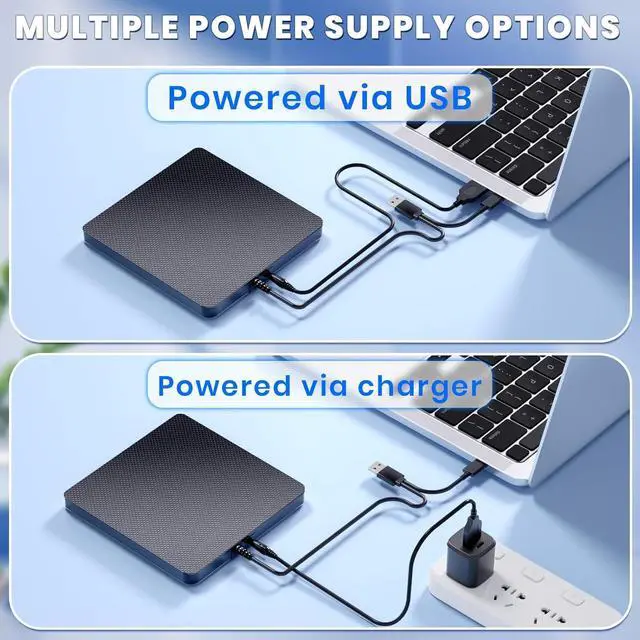 Alt view image 5 of 7 - External Blu ray Drives Player Read Compatible Bluray Burner USB 3.0 / Type-C BD Read DVD CD Burner Blu ray Player for pc, Windows 7-11Black