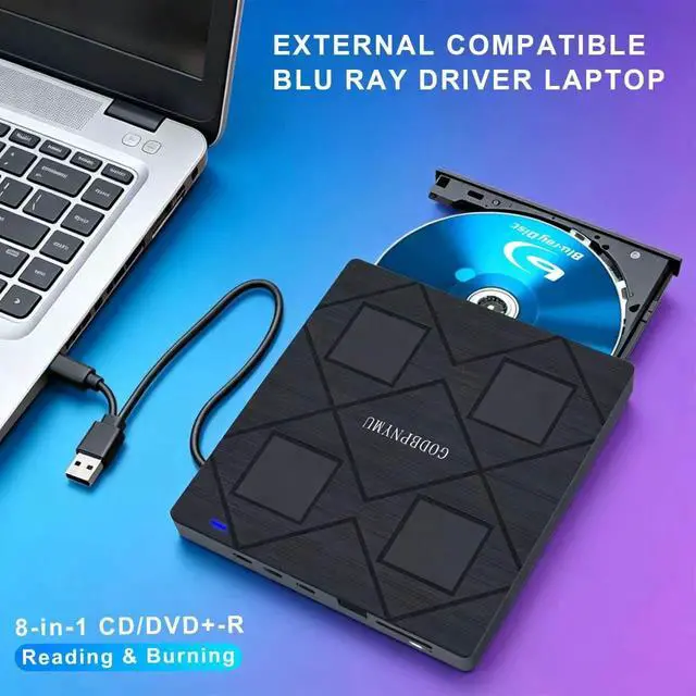 Alt view image 5 of 7 - External blu ray Drive,8-in-1External blueray/DVD Drive for pc