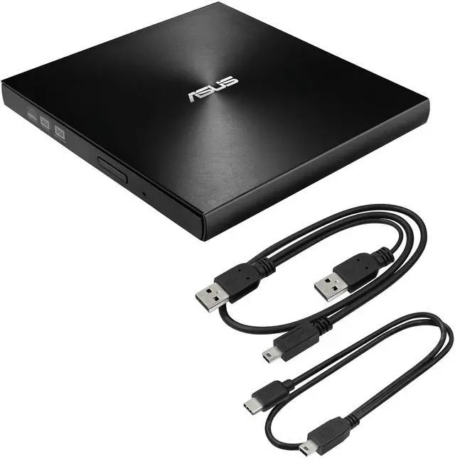 Main image of ZenDrive Black 13mm External 8X DVD/Burner Drive +/-RW with M-Disc Support, Compatible with Both Mac & Windows and Nero BackItUp for Android Devices (USB 2.0 & Type-C Cables Included)