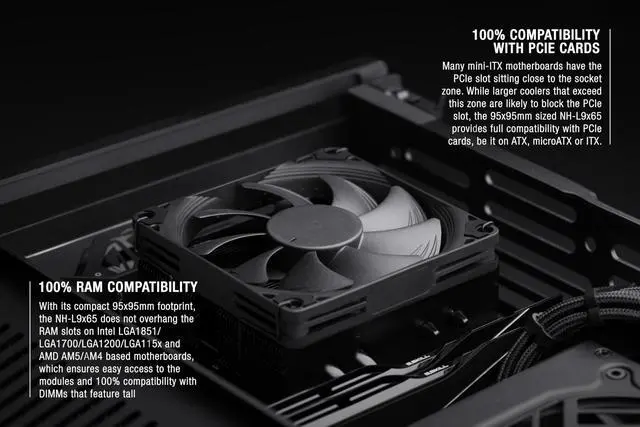 Alt view image 6 of 7 - NH-L9x65 chromax.Black, Premium Low-Profile CPU Cooler (65mm, Black)