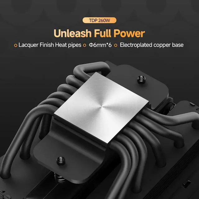 Alt view image 2 of 7 - Iota A62 AM5 Air CPU Cooler with Digital Display for High Performance Build