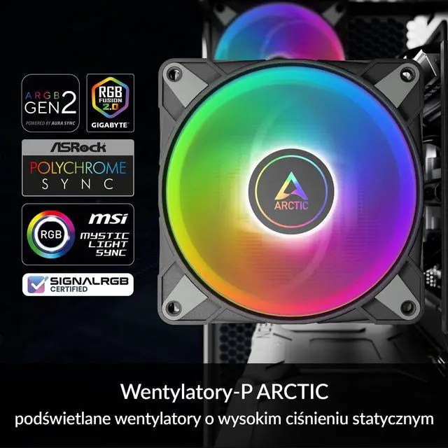 Alt view image 6 of 7 - Freezer 36 A-RGB - Single-Tower CPU Cooler with Push-Pull, Two Pressure-optimised 120 mm P Fans and ARGB Lighting, Fluid Dynamic Bearing, 2002000 RPM, 4 Heatpipes, incl. MX-6 Thermal Compound