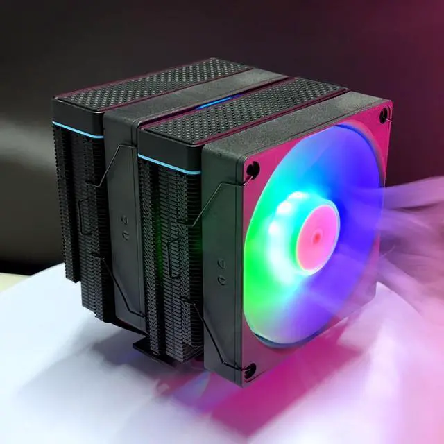 Alt view image 2 of 7 - IX20 ARGB Air Cooling Fan Twin Tower CPU Cooler, Black