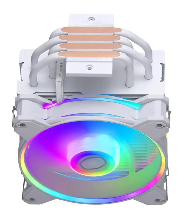Alt view image 5 of 7 - Hyper 212 Halo CPU Air Cooler - Pure White Aluminium Finish, 4 Continuous Direct Contact Heat Pipes with Fins, MF120 Halo2 ARGB Fan, ARGB Auto Detect, LGA1700 & AM5 Brackets - White