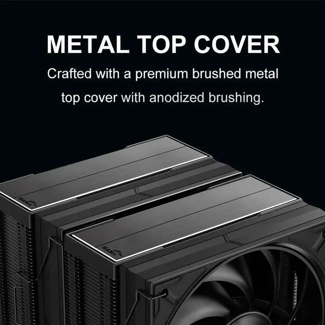 Alt view image 2 of 7 - A60B Dual Tower CPU Air Cooler, 265W TDP, 6 Heat Pipes PC Cooler Black
