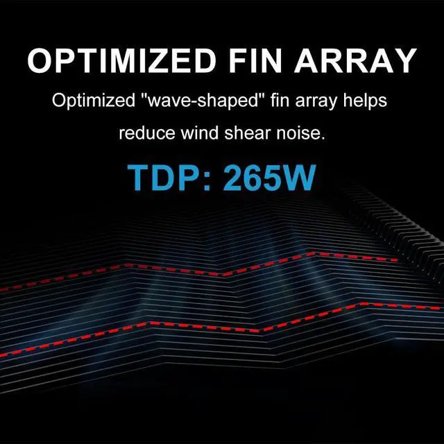 Alt view image 4 of 7 - A60B Dual Tower CPU Air Cooler, 265W TDP, 6 Heat Pipes PC Cooler Black