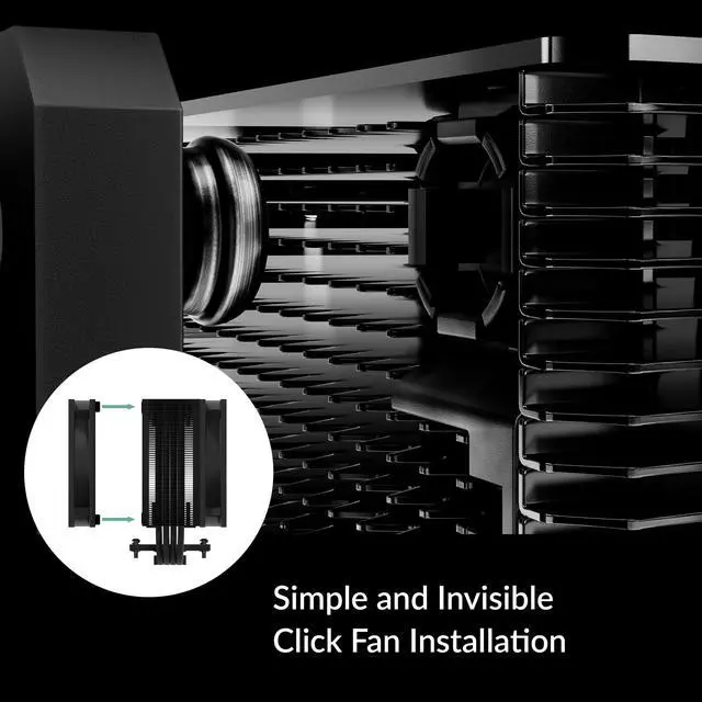 Alt view image 3 of 7 - Freezer 36 (Black) - Single-Tower CPU Cooler with Push-Pull, Two Pressure-optimised 120 mm P Fans, Fluid Dynamic Bearing, 2001800 RPM, 4 Heatpipes, incl. MX-6 Thermal Compound
