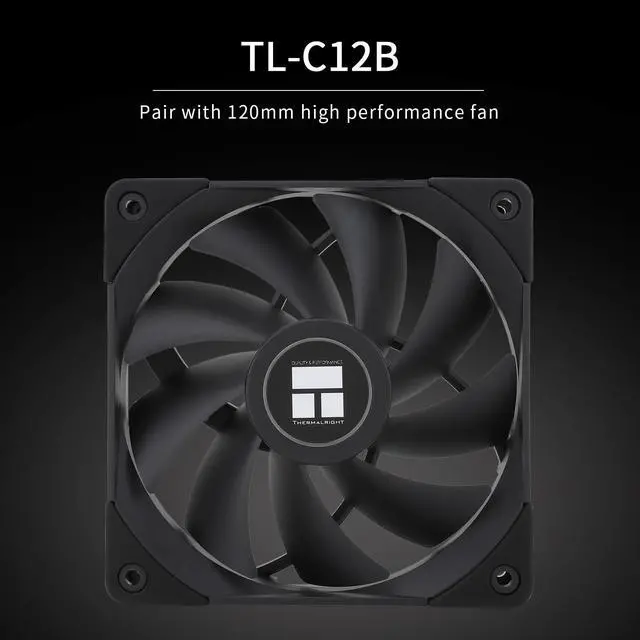 Alt view image 5 of 6 - Peerless Assassin 120 Black CPU Air Cooler, 6 Heat Pipes,TL-C12B PWM Fan, Aluminium Heatsink Cover, AGHP Technology, for AMD AM4/AM5/Intel LGA 1700/115X/1851/1200/2066/2011 PA120 Black