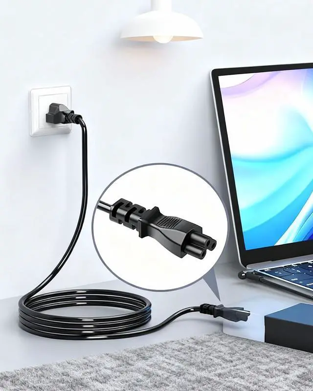 Alt view image 7 of 7 - 4FT 3-Prong C5 AC Power Cord, Universal Replacement Cable