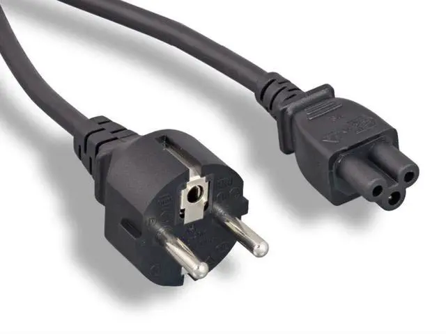 Main image of Power Cord - 6 Feet - Black | 2-Prong, CEE 7/7 SCHUKO (Europe) to IEC 60320 C5, 18AWG, 10amps
